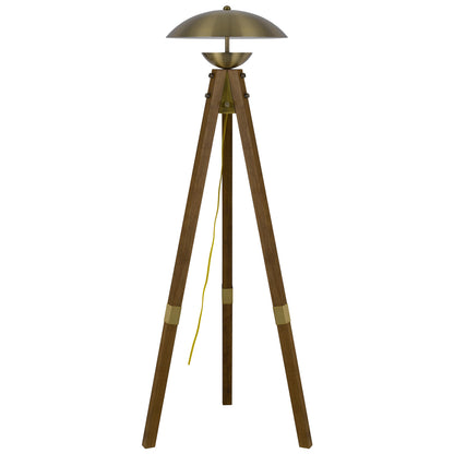 Brass Tripod Floor Lamp w/ Shade