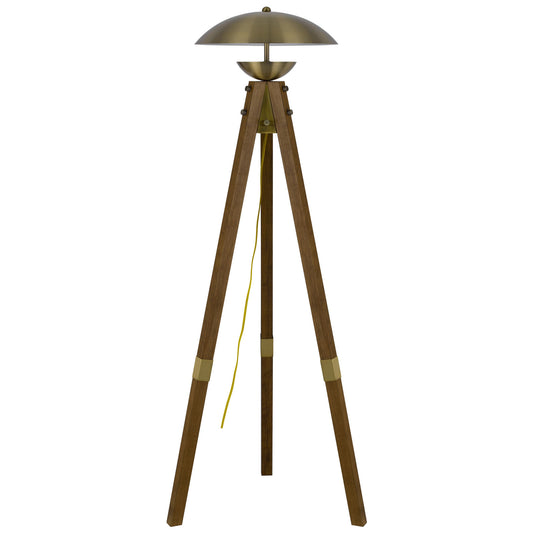 Brass Tripod Floor Lamp w/ Shade