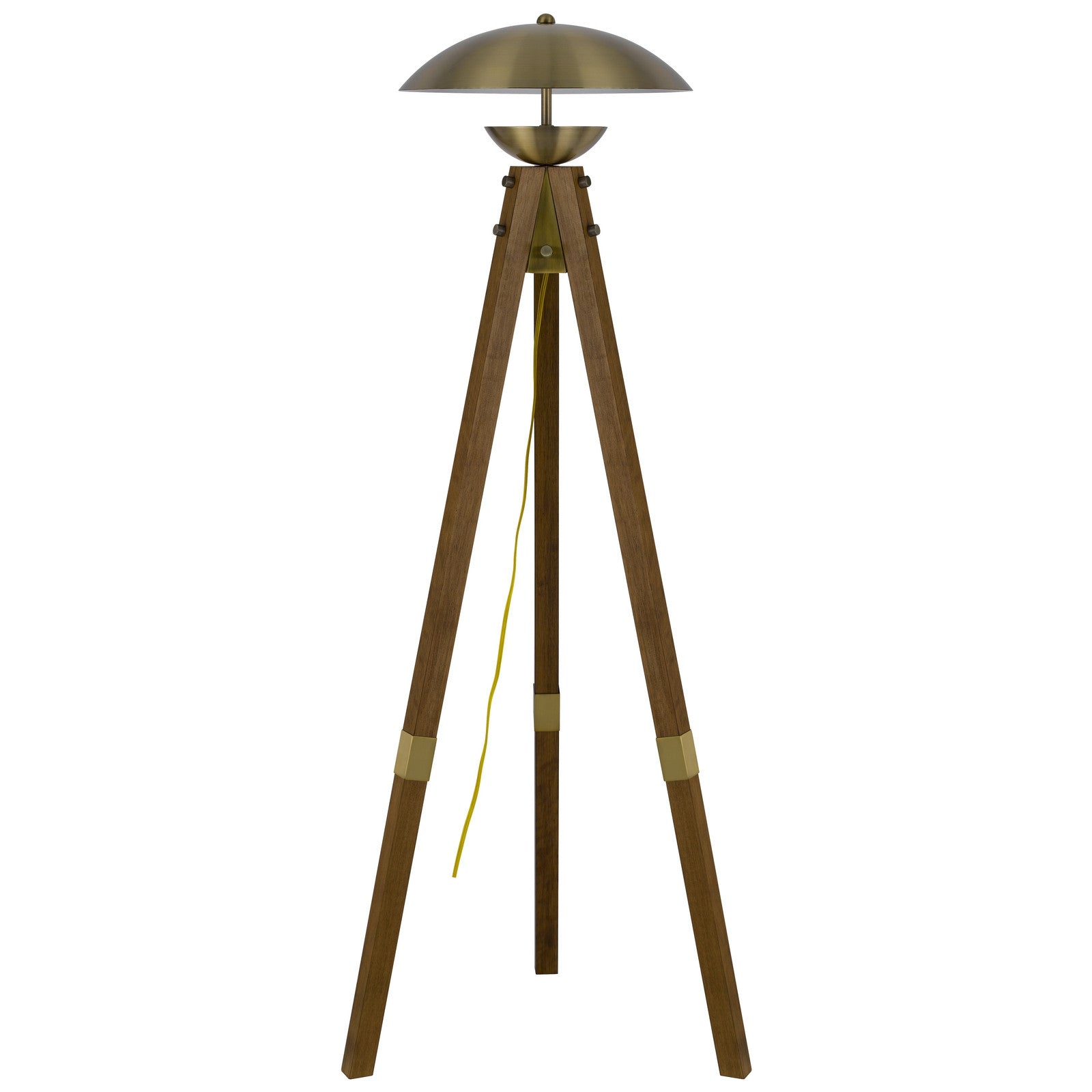 Brass Tripod Floor Lamp w/ Shade