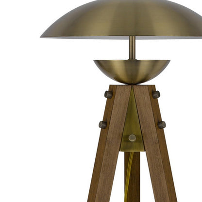 Brass Tripod Floor Lamp w/ Shade