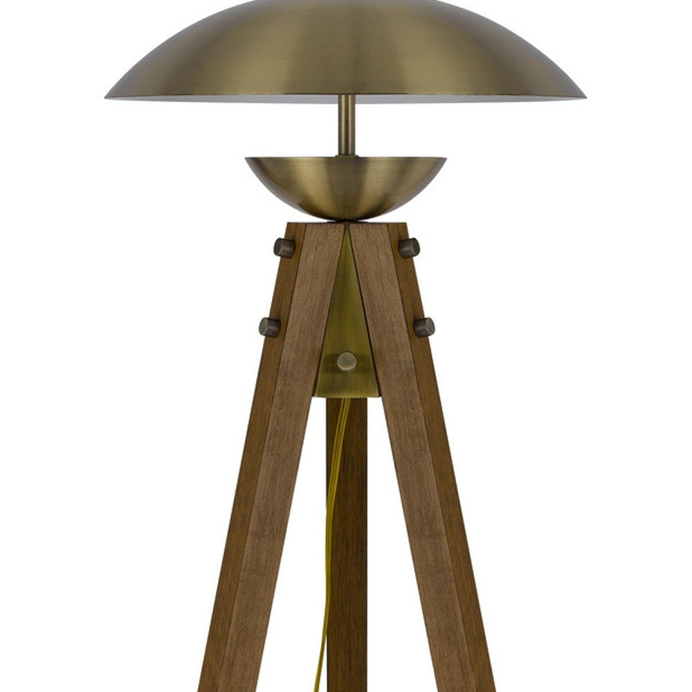 Brass Tripod Floor Lamp w/ Shade