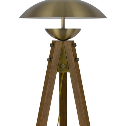 Brass Tripod Floor Lamp w/ Shade