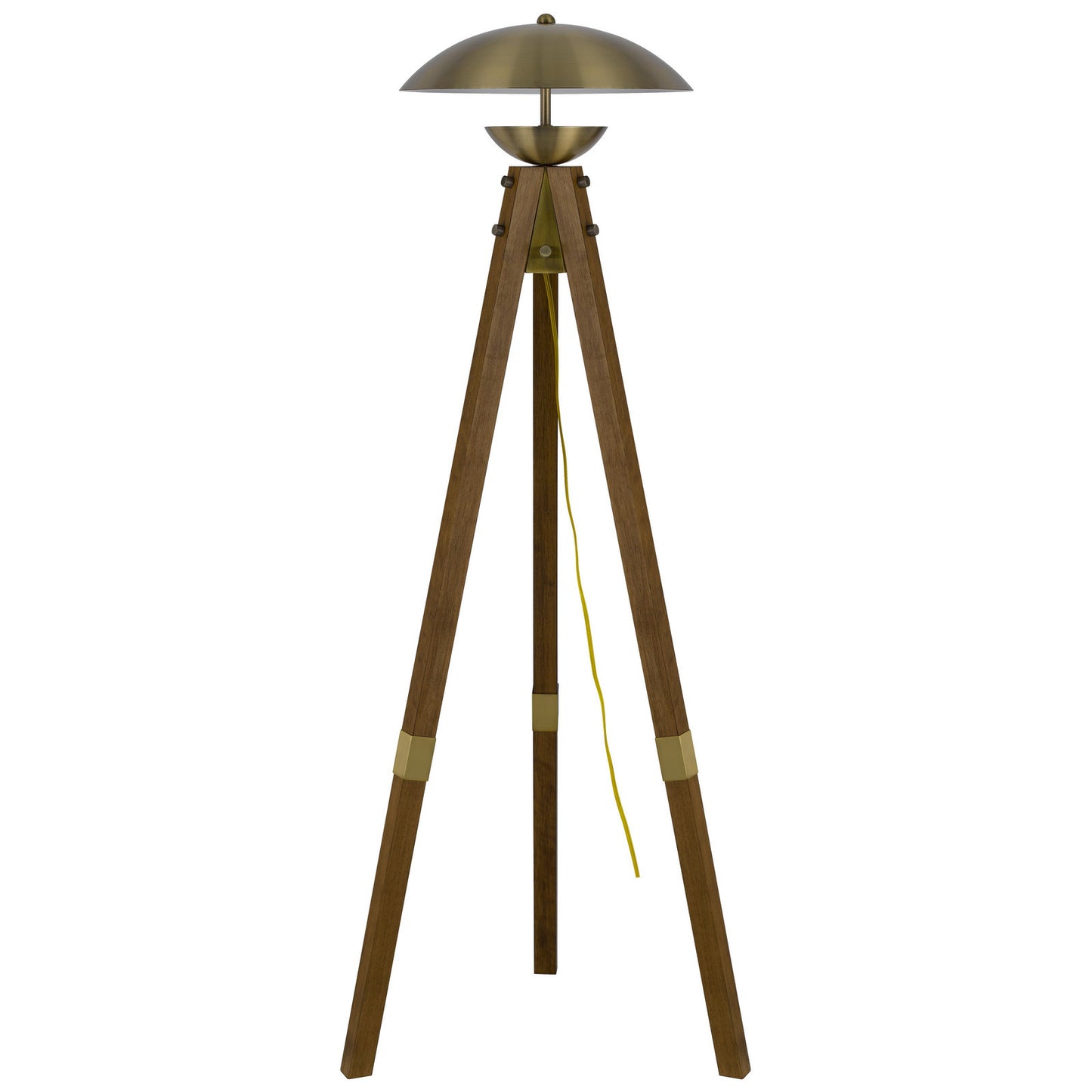 Brass Tripod Floor Lamp w/ Shade