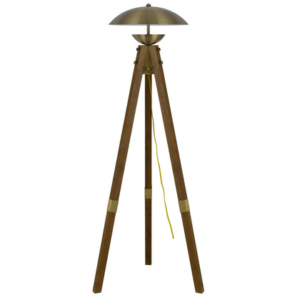 Brass Tripod Floor Lamp w/ Shade