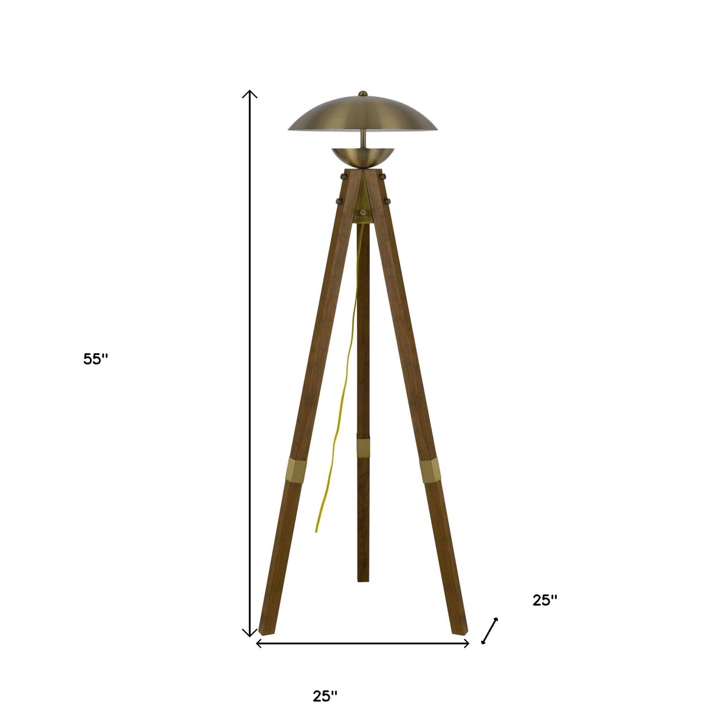 Brass Tripod Floor Lamp w/ Shade