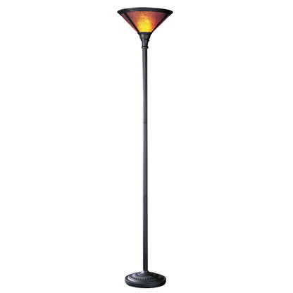 Rusted Torchiere Floor Lamp w/ Shade