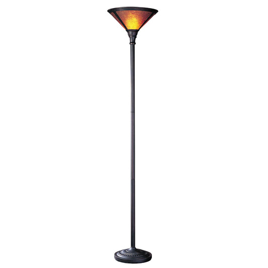 Rusted Torchiere Floor Lamp w/ Shade