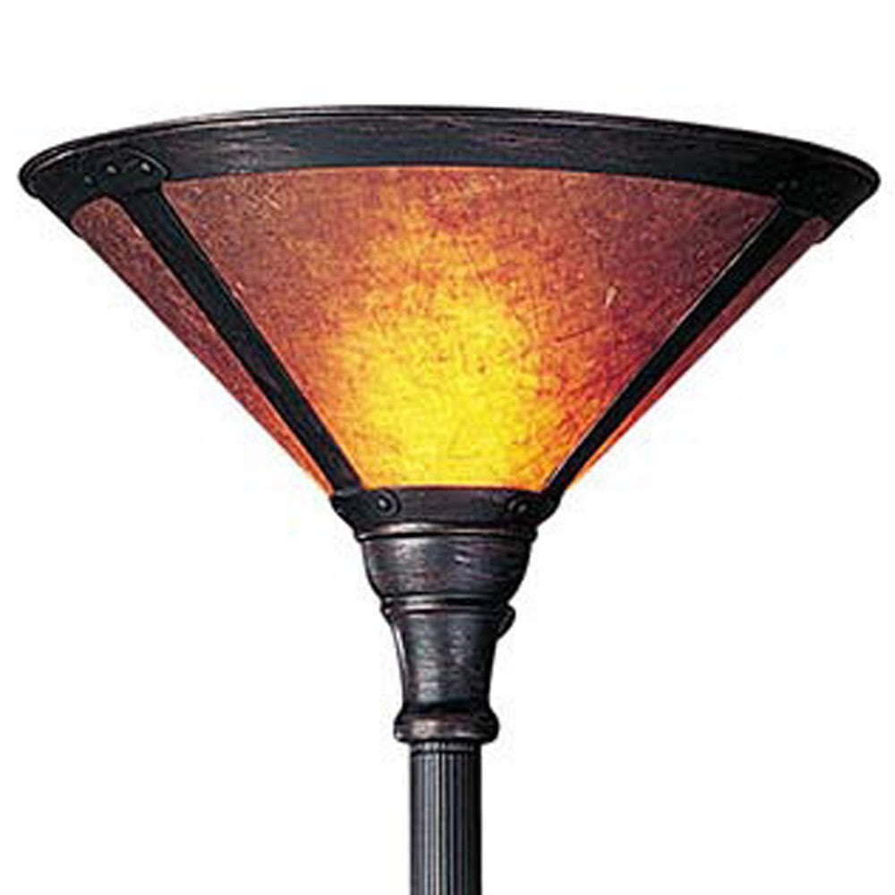 Rusted Torchiere Floor Lamp w/ Shade