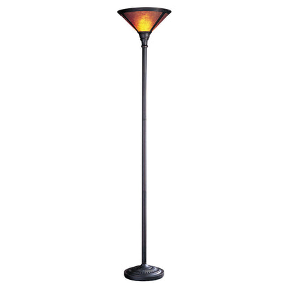 Rusted Torchiere Floor Lamp w/ Shade