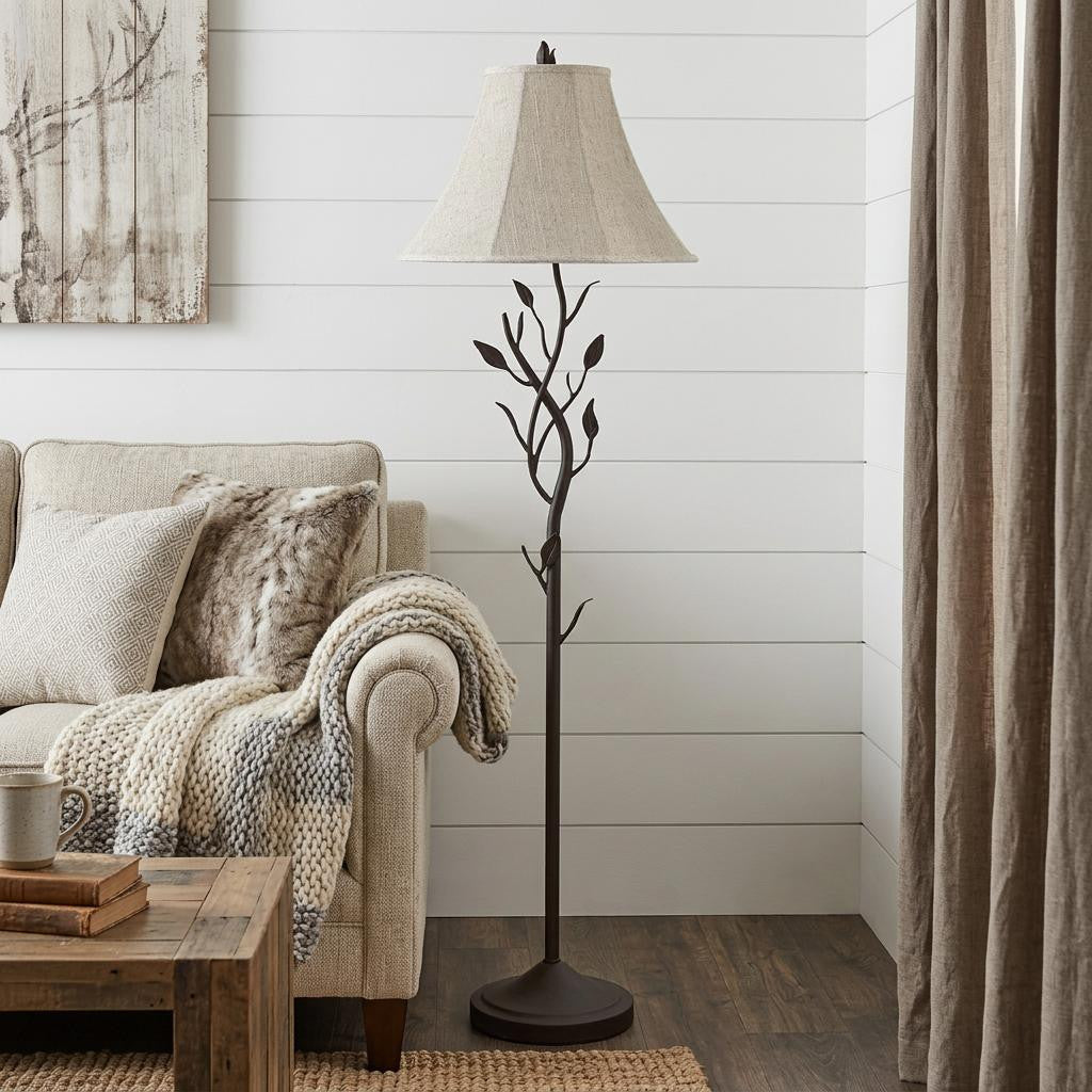 Grey Floor Lamp w/ Shade