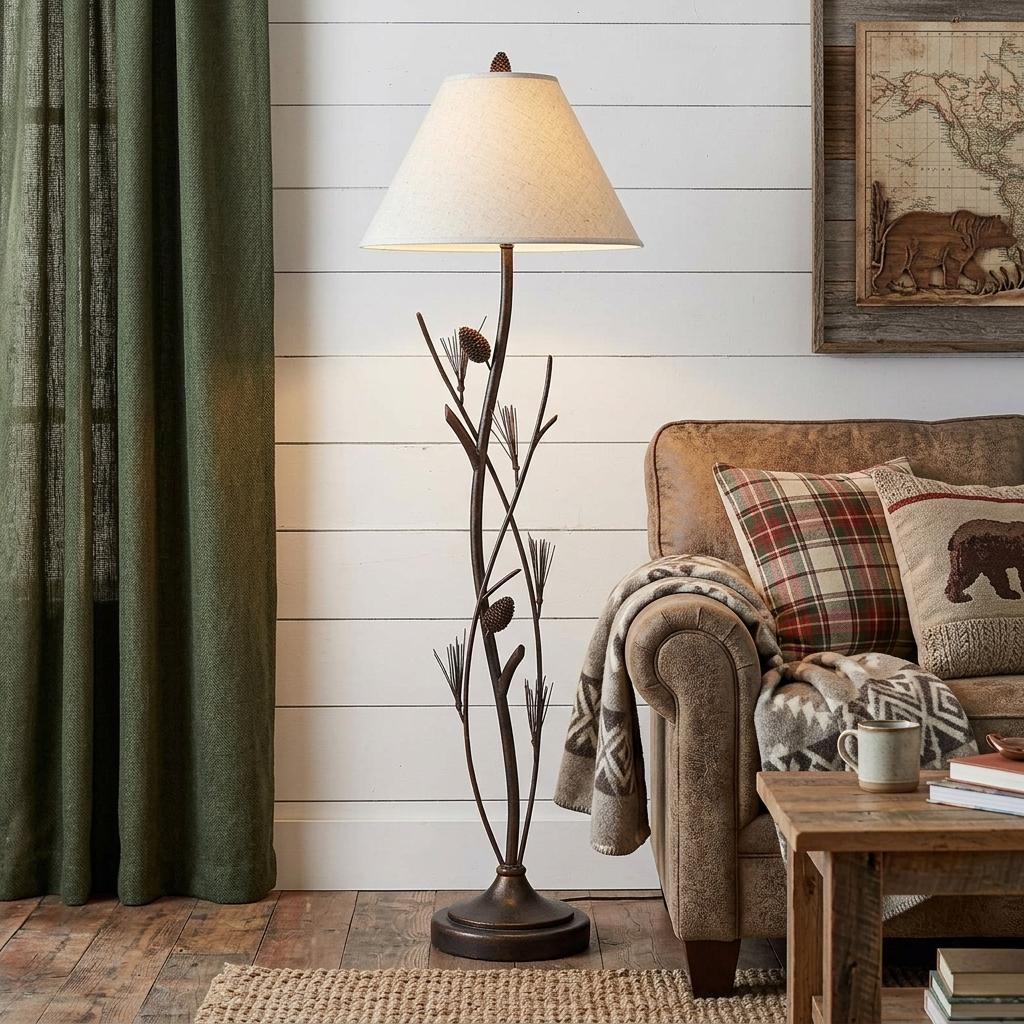 Rusted Floor Lamp w/ Shade