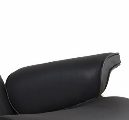Black & Brown Genuine Leather Tufted Swivel Lounge Chair With Ottoman