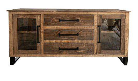 Brown Distressed Wood Sideboard