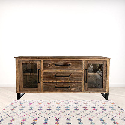 Brown Distressed Wood Sideboard