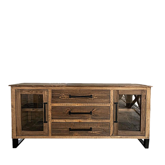 Brown Distressed Wood Sideboard