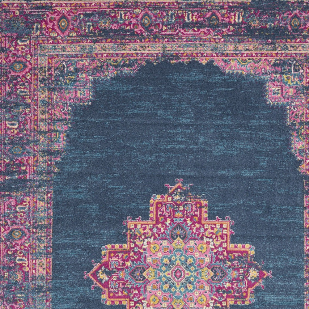 12 x 15 Blue Moroccan Power Loom Distressed Rug
