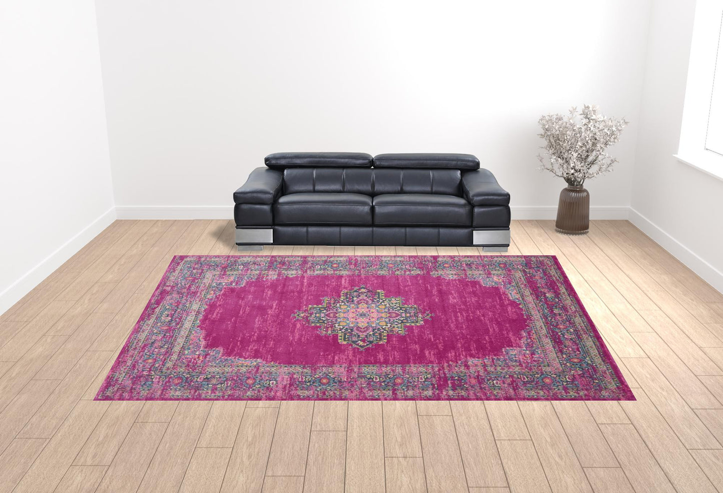 12 x 15 Blue Moroccan Power Loom Distressed Rug