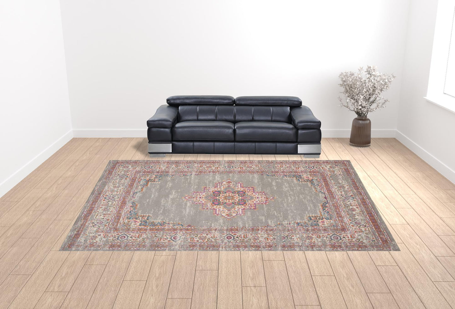12 x 15 Blue Moroccan Power Loom Distressed Rug