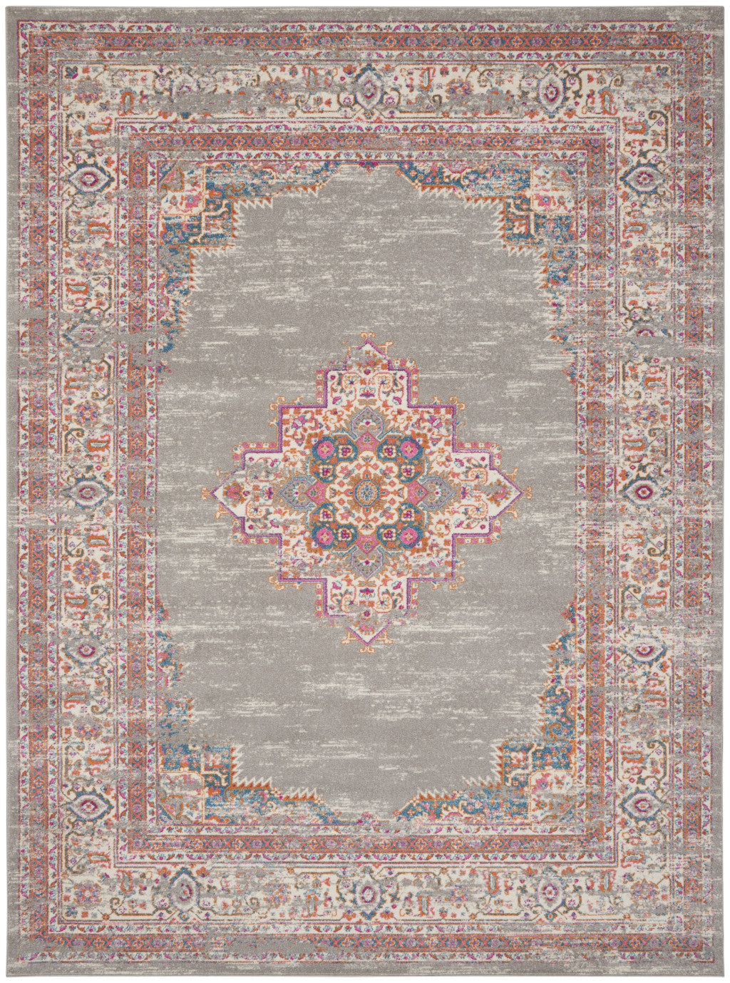 12 x 15 Blue Moroccan Power Loom Distressed Rug