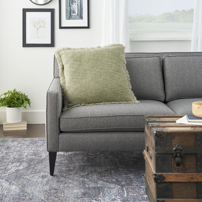 Sage Cotton Pillow w/ Fringe