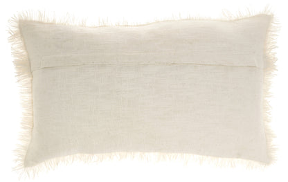 Ivory Cotton Pillow w/ Fringe
