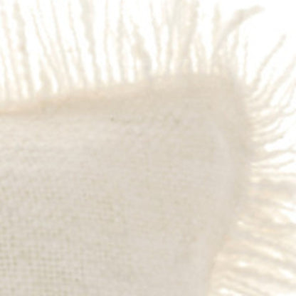 Ivory Cotton Pillow w/ Fringe