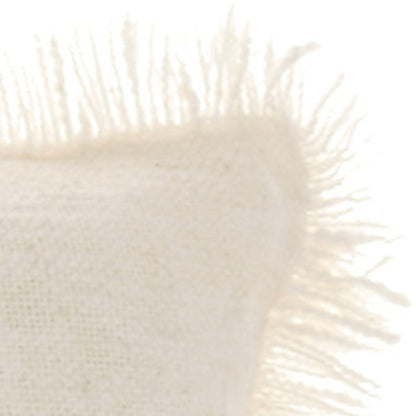 Ivory Cotton Pillow w/ Fringe