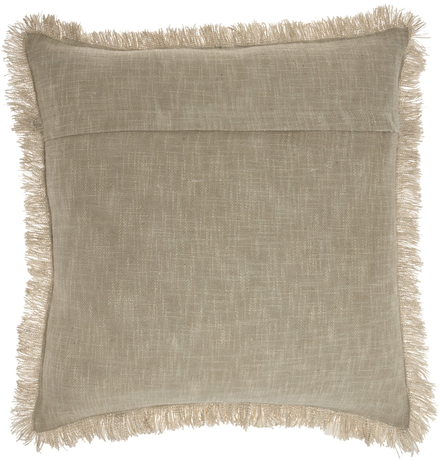 Taupe Cotton Pillow w/ Fringe