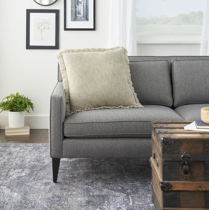 Taupe Cotton Pillow w/ Fringe