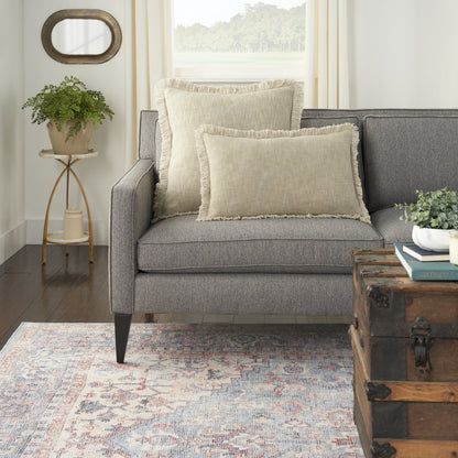 Taupe Cotton Pillow w/ Fringe