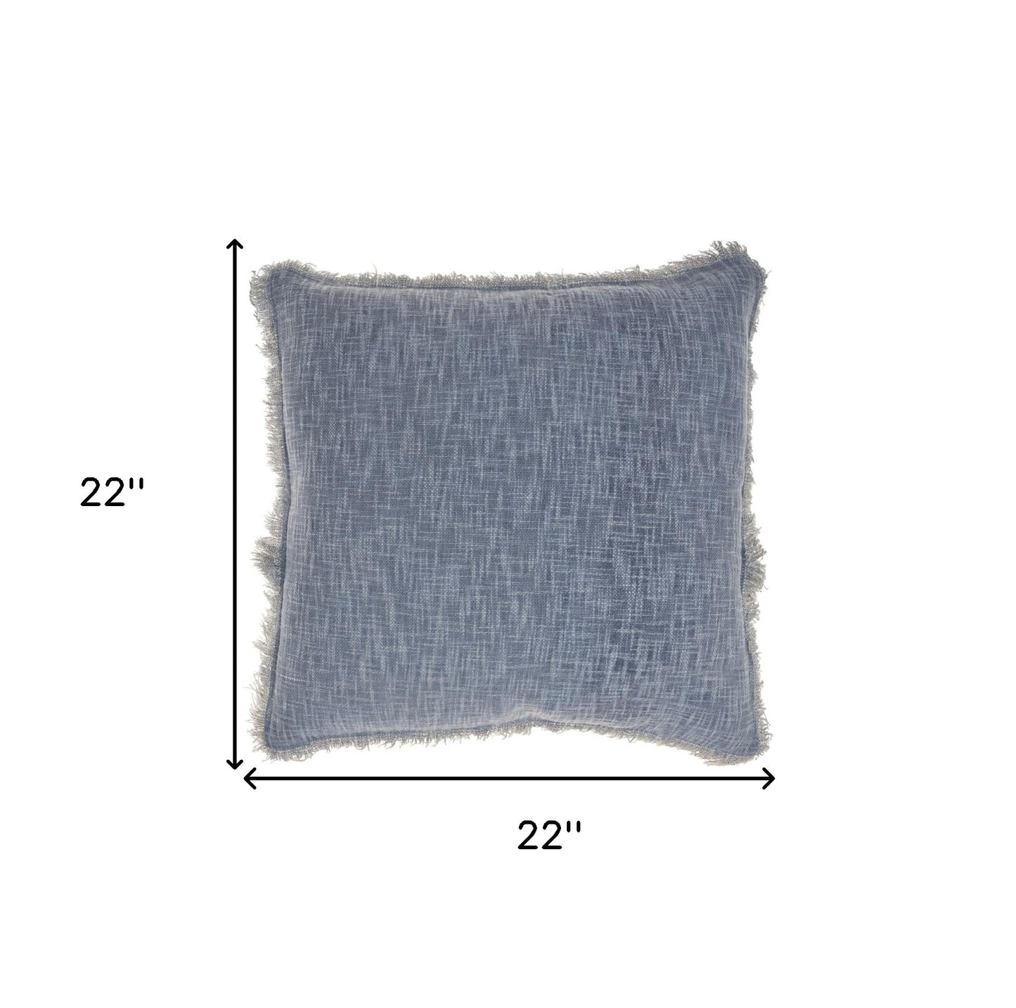 Blue Cotton Pillow w/ Fringe