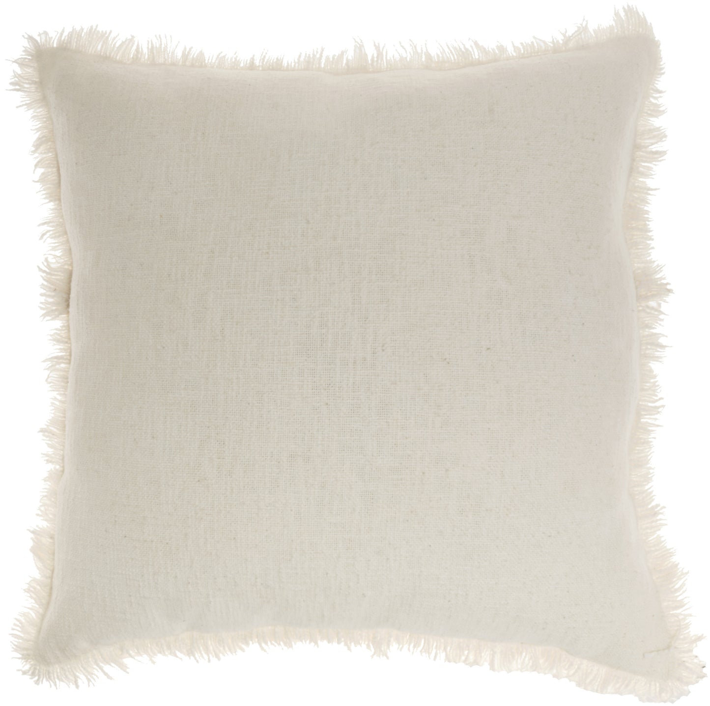 Ivory Cotton Pillow w/ Fringe