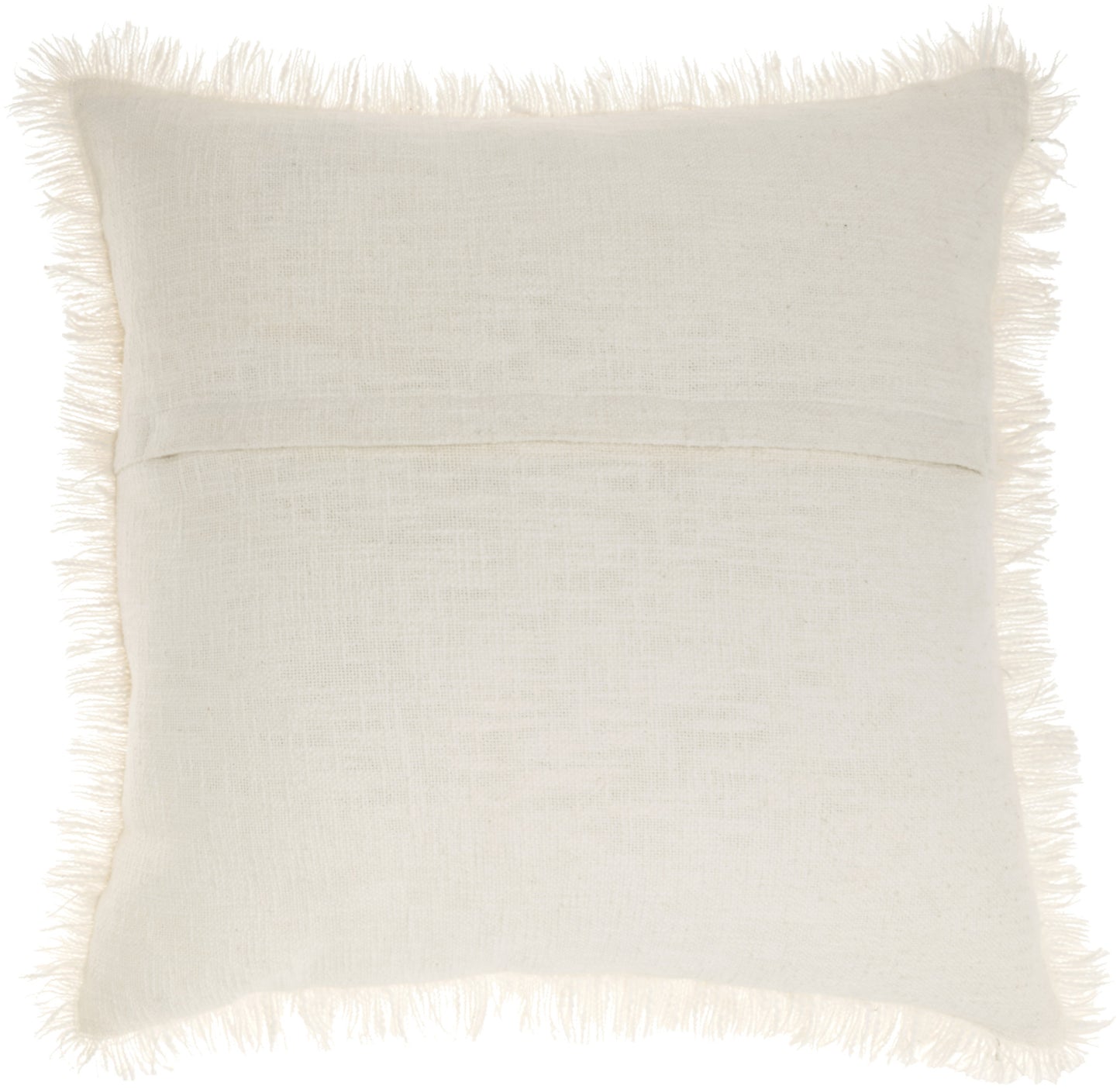 Ivory Cotton Pillow w/ Fringe