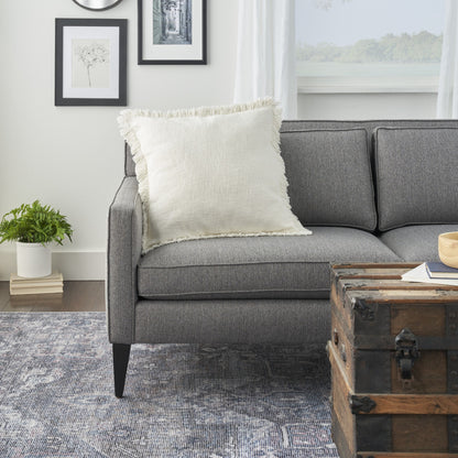 Ivory Cotton Pillow w/ Fringe