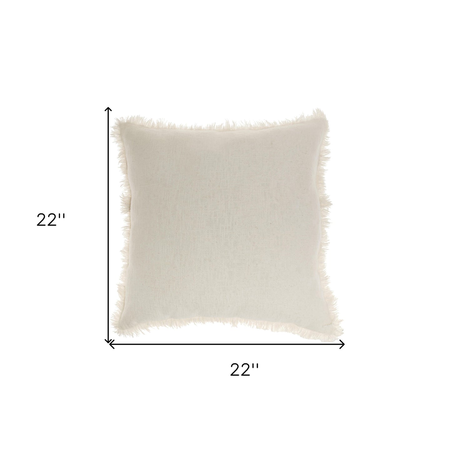 Ivory Cotton Pillow w/ Fringe
