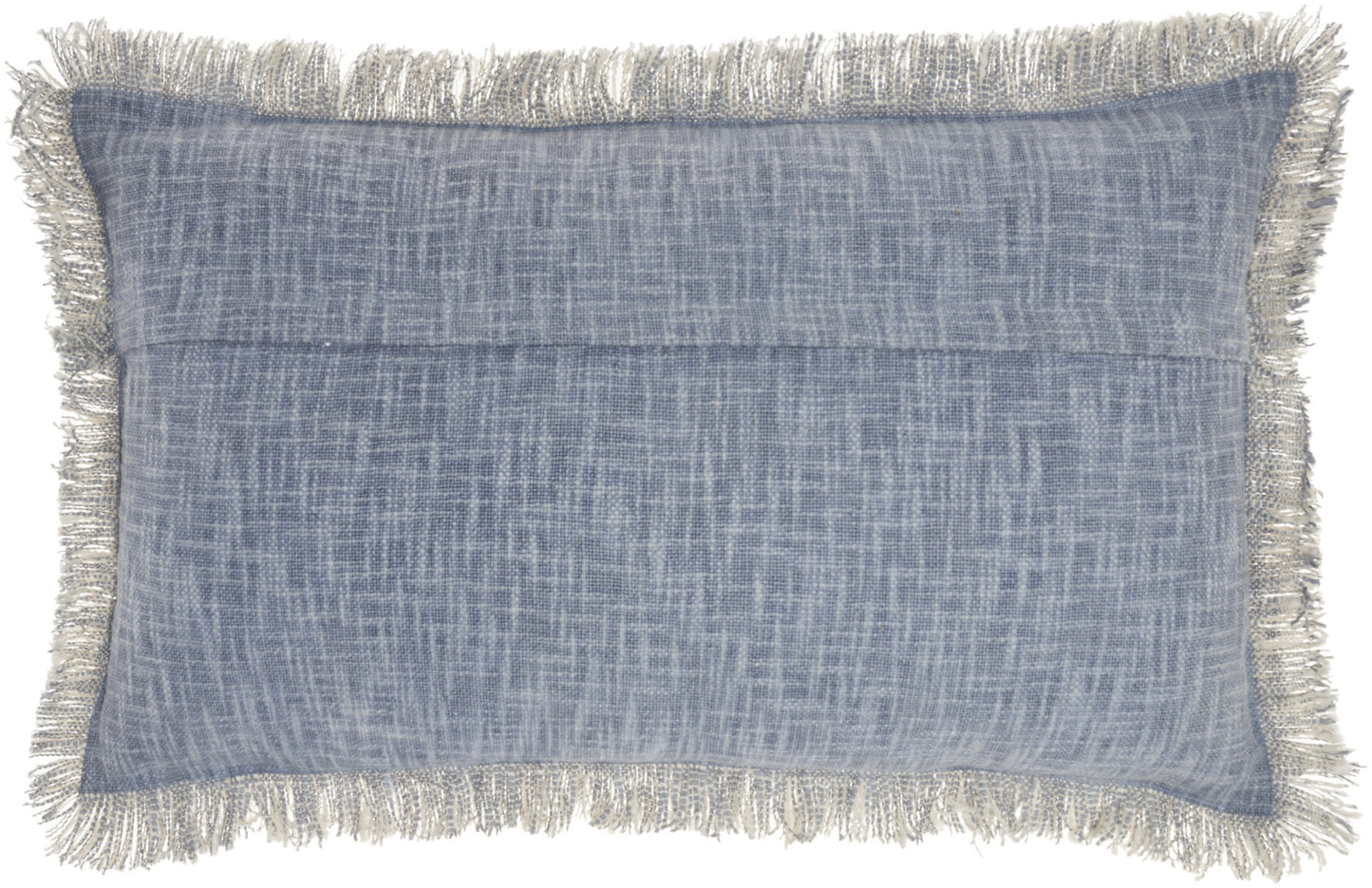 Blue Cotton Pillow w/ Fringe