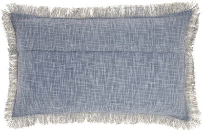 Blue Cotton Pillow w/ Fringe