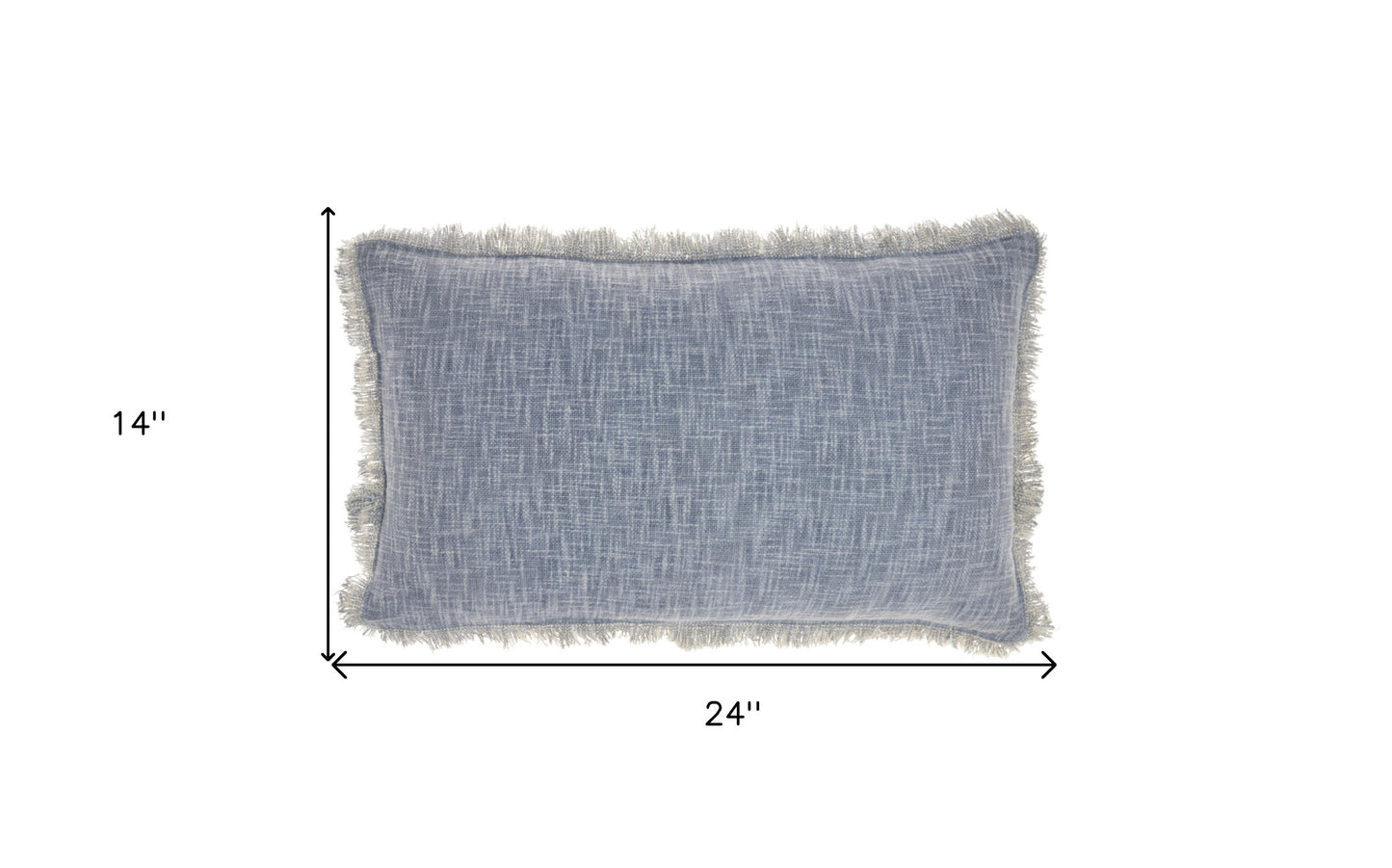 Blue Cotton Pillow w/ Fringe