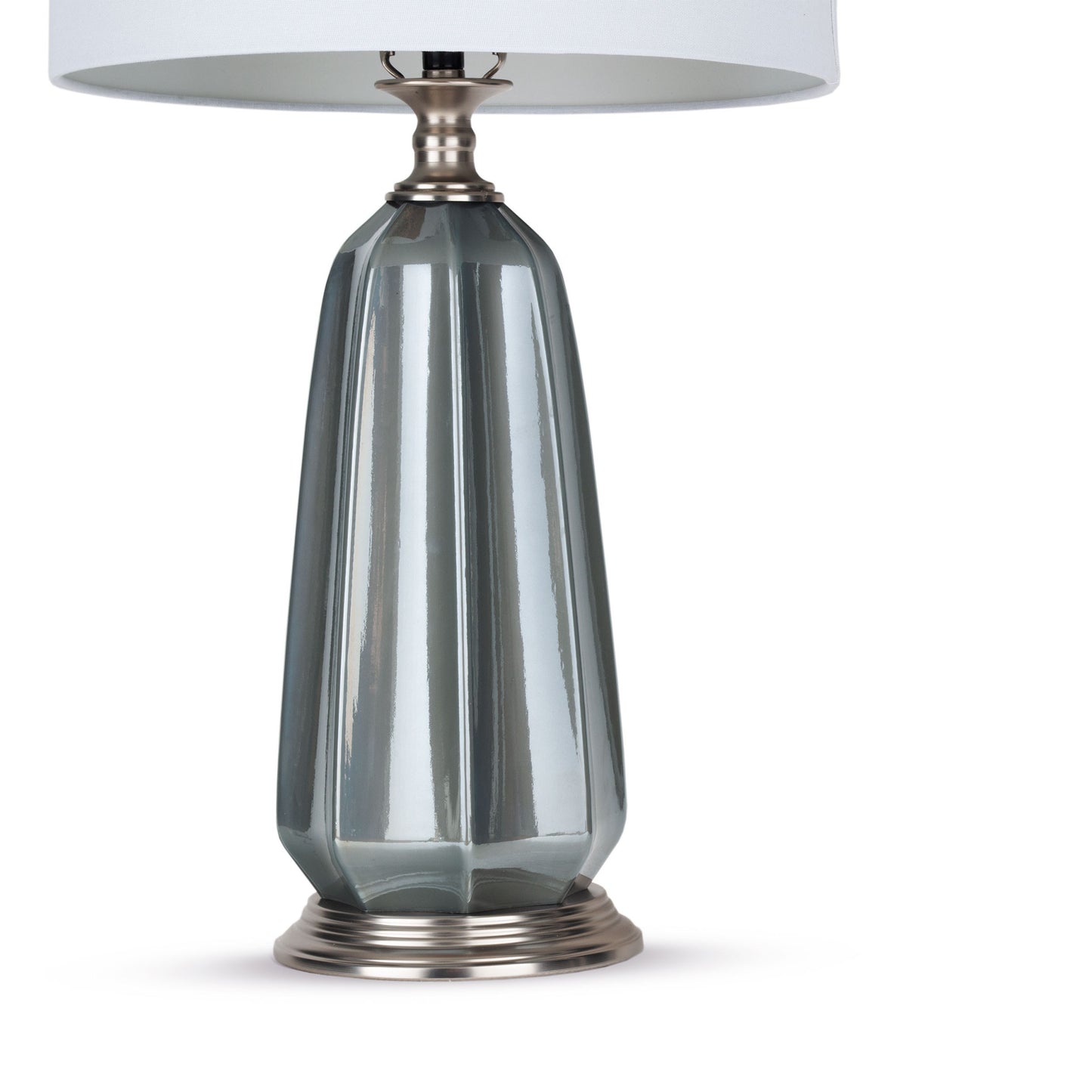Blue Gray Table Lamp w/ Shade