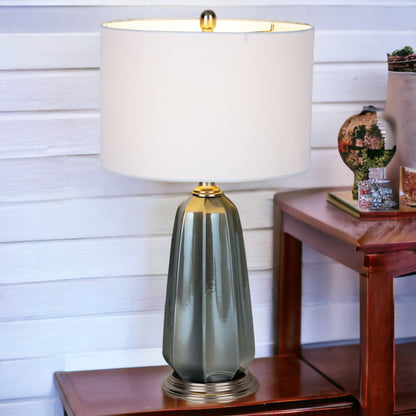 Blue Gray Table Lamp w/ Shade