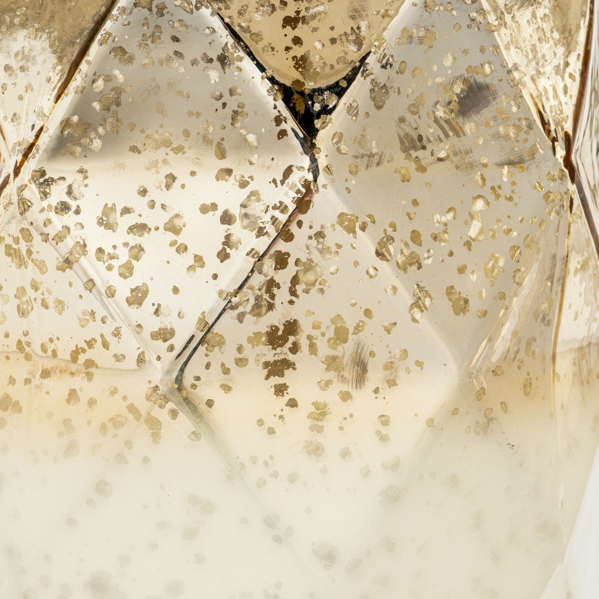 White & Gold Mercury Glass Table Lamp w/ Shade