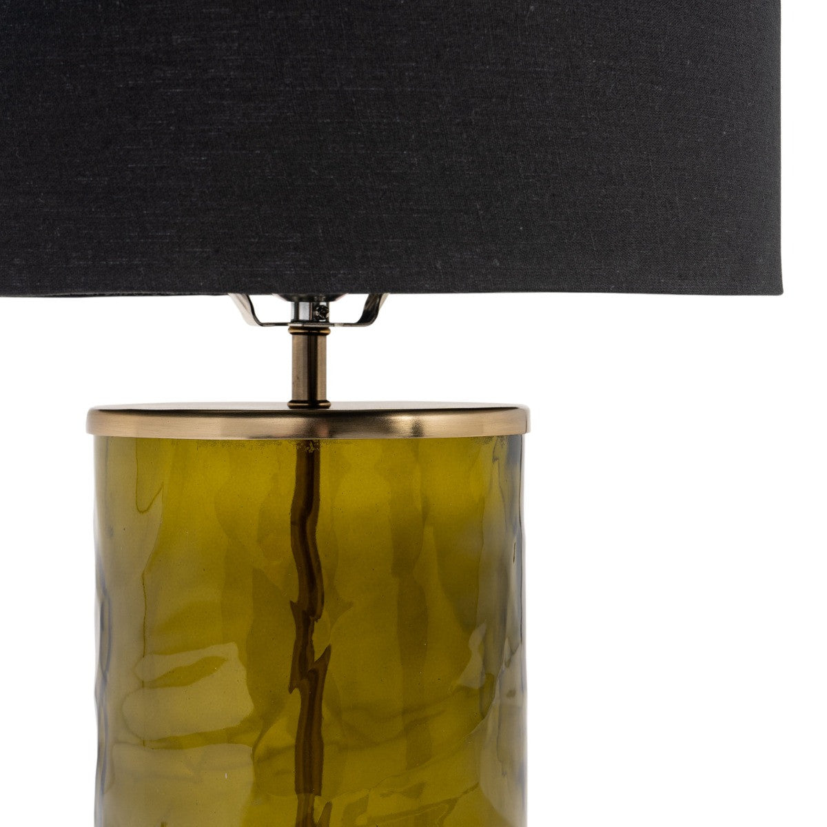 Green Glass Table Lamp w/ Shade
