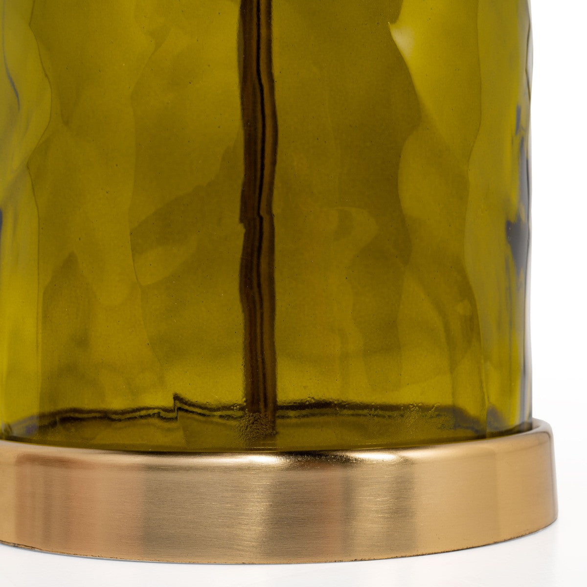 Green Glass Table Lamp w/ Shade