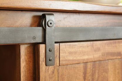 Brown Solid Wood Distressed Media Console
