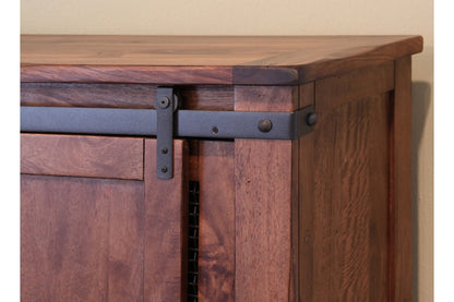 Brown Solid Wood Distressed Media Console