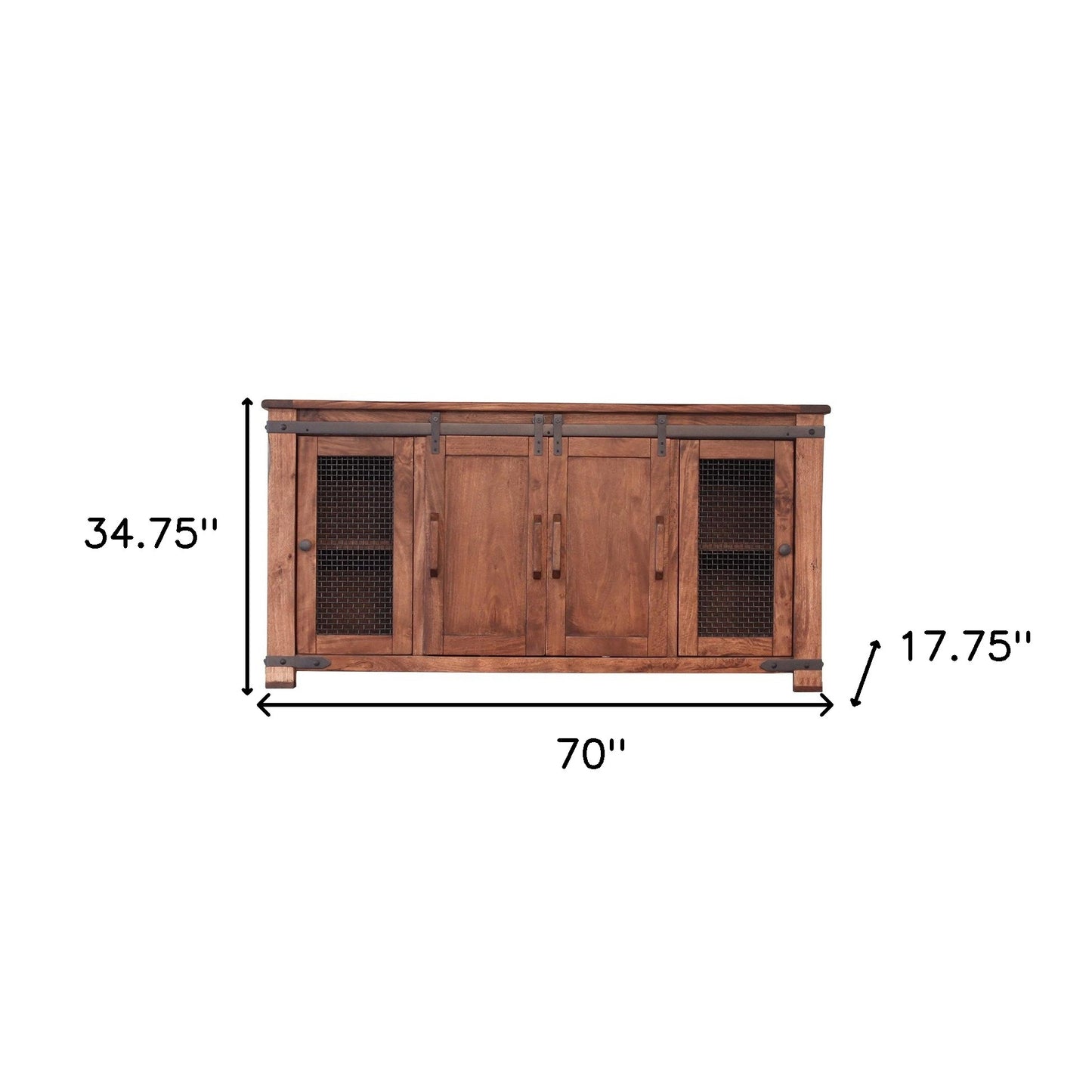 Brown Solid Wood Distressed Media Console