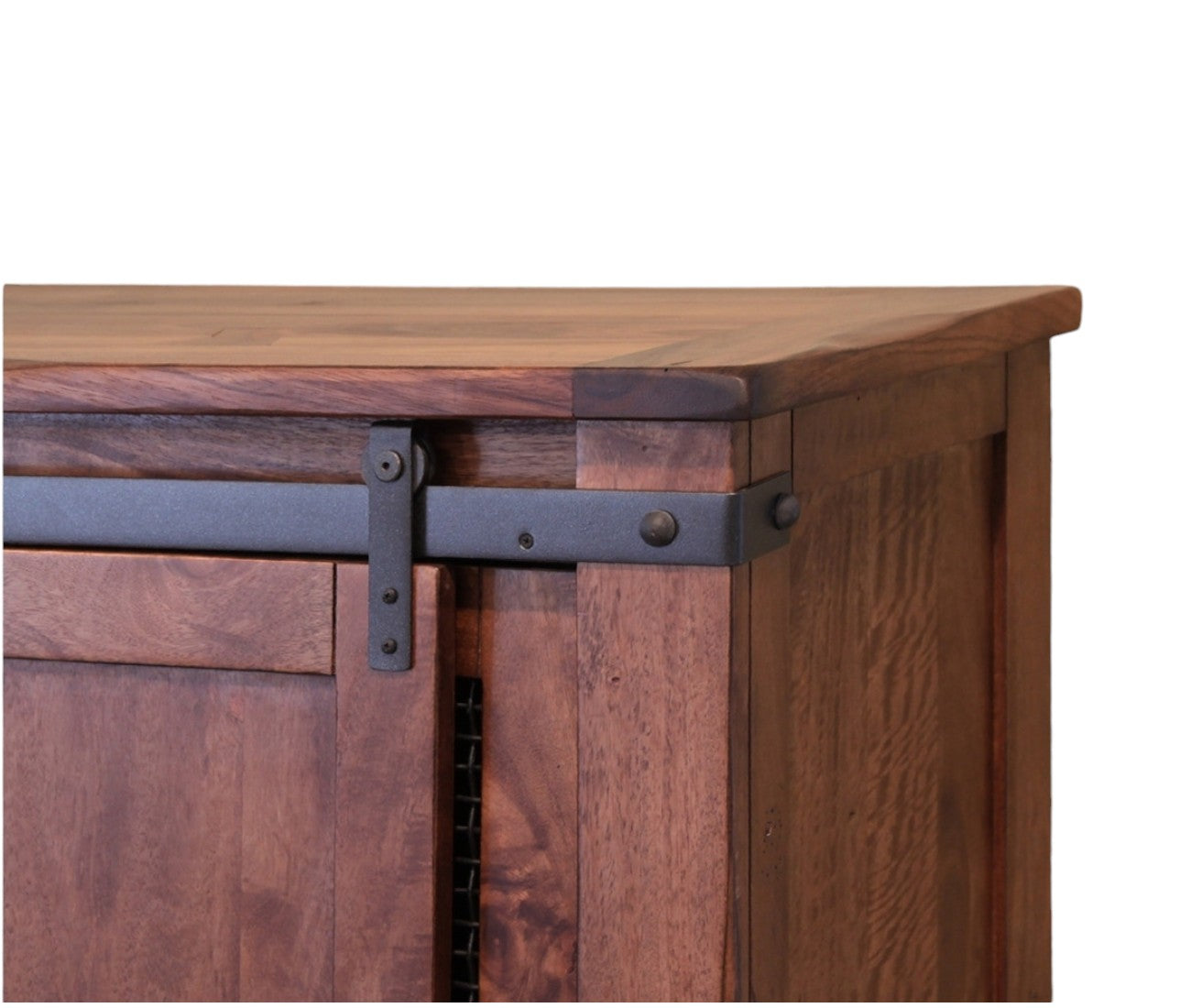 Brown Solid Wood Distressed Media Console