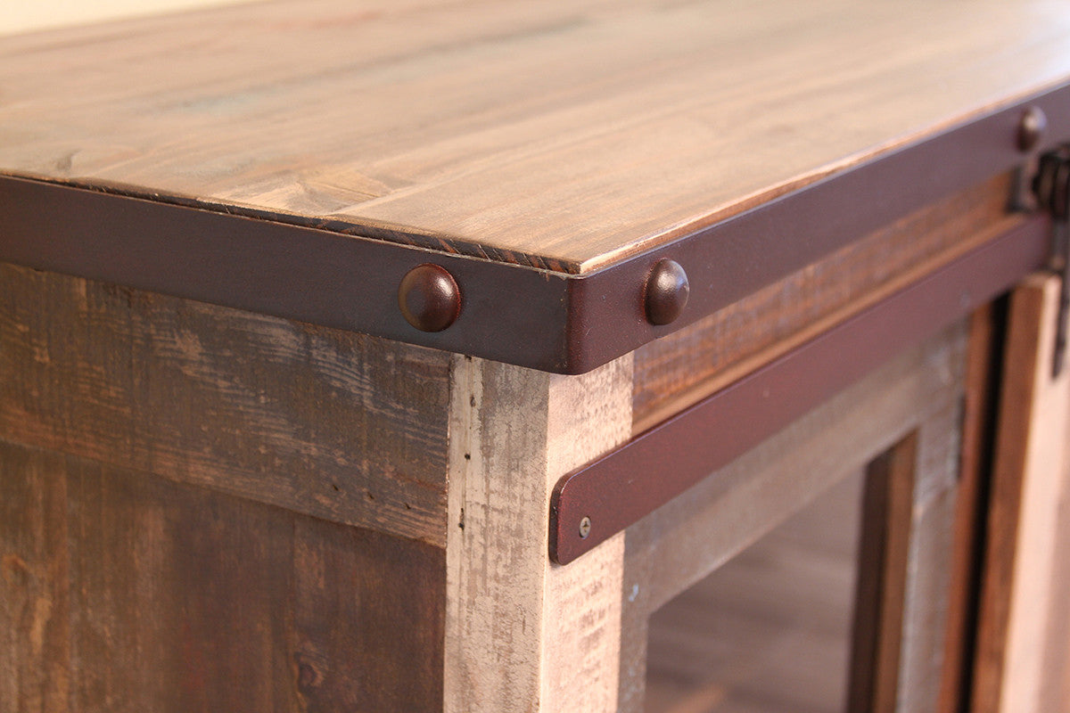 Brown Solid Wood Distressed Media Console