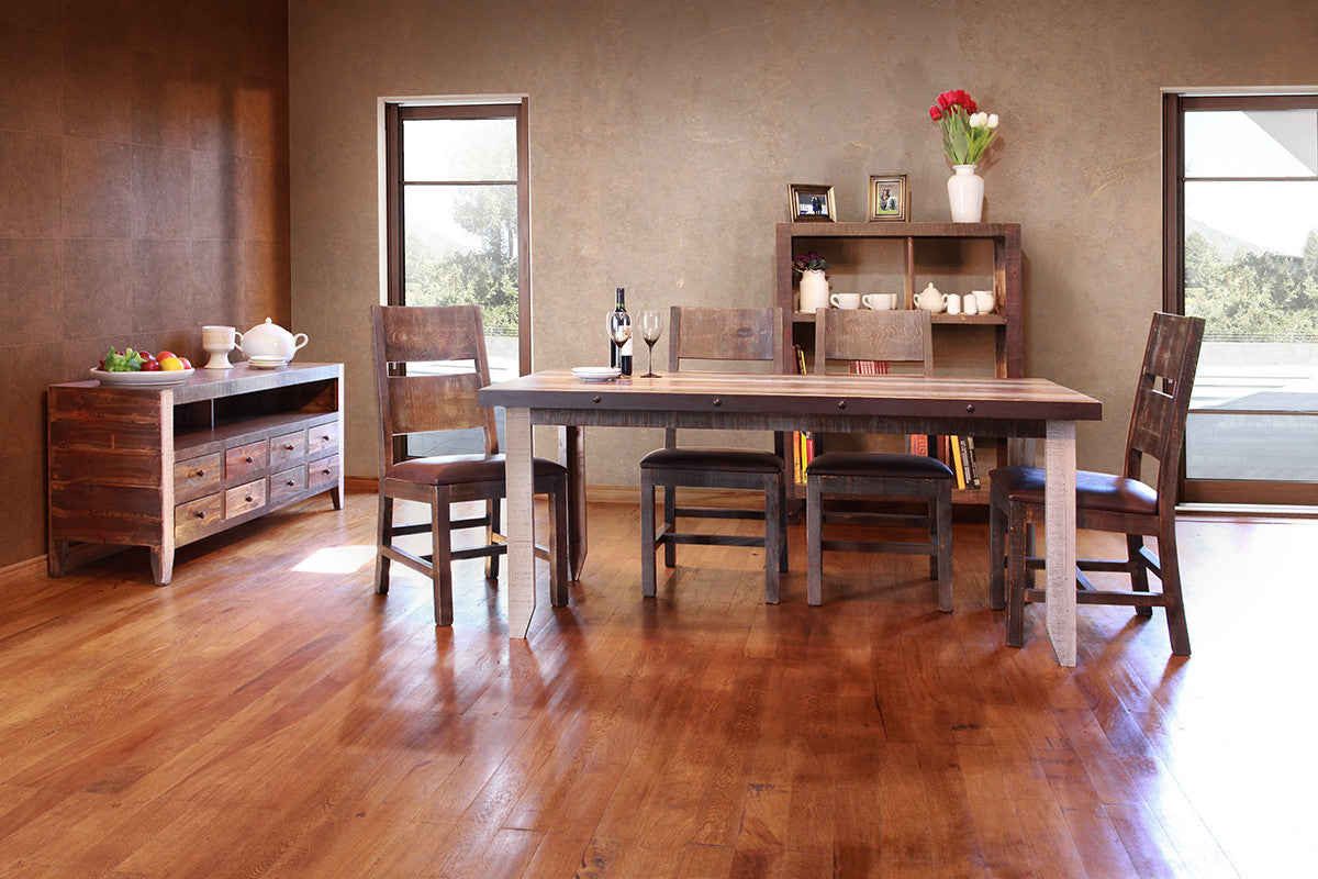 Brown Solid Wood Distressed Media Console