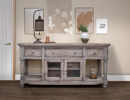 Desert Sand Solid Wood Distressed Media Console